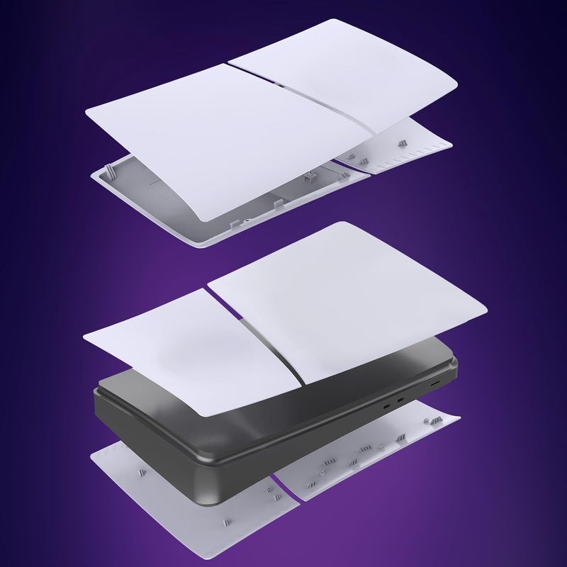 IMOFEE Digital Edition Cover Plates for New PS5 Slim Console, Shell Panels Compatible with New PlayStation 5 Slim Accessories Protective Replacement Faceplate (White) - Image 3